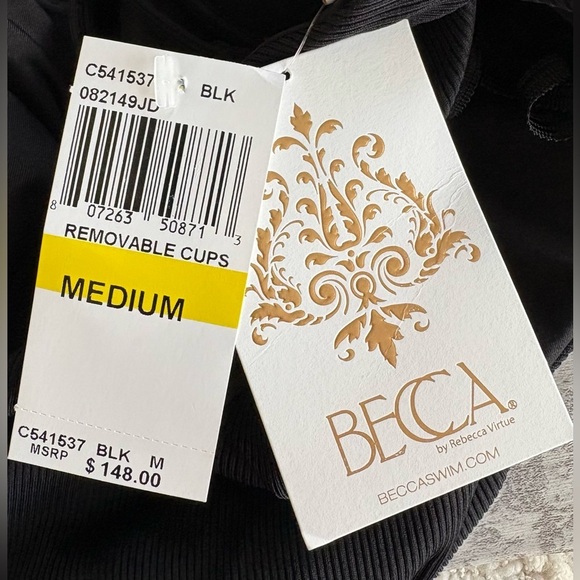 NEW w/TAGS BECCA Rebecca
Virtue Fine Line Tessa Crossover High Neck One-Piece - Picture 7 of 8